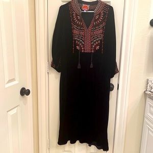 Johnny Was size large velvet black dress